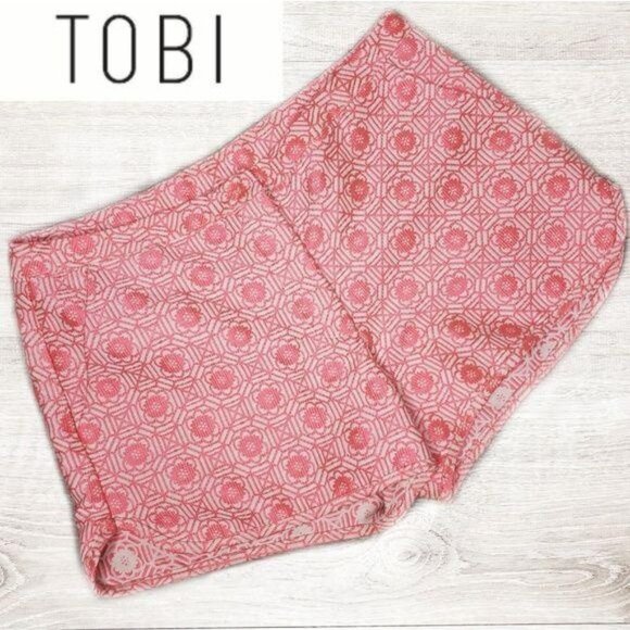 Tobi Womens Pink Floral Geometric Print Shorts Size M boho summer mini shorts - Picture 7 of 8